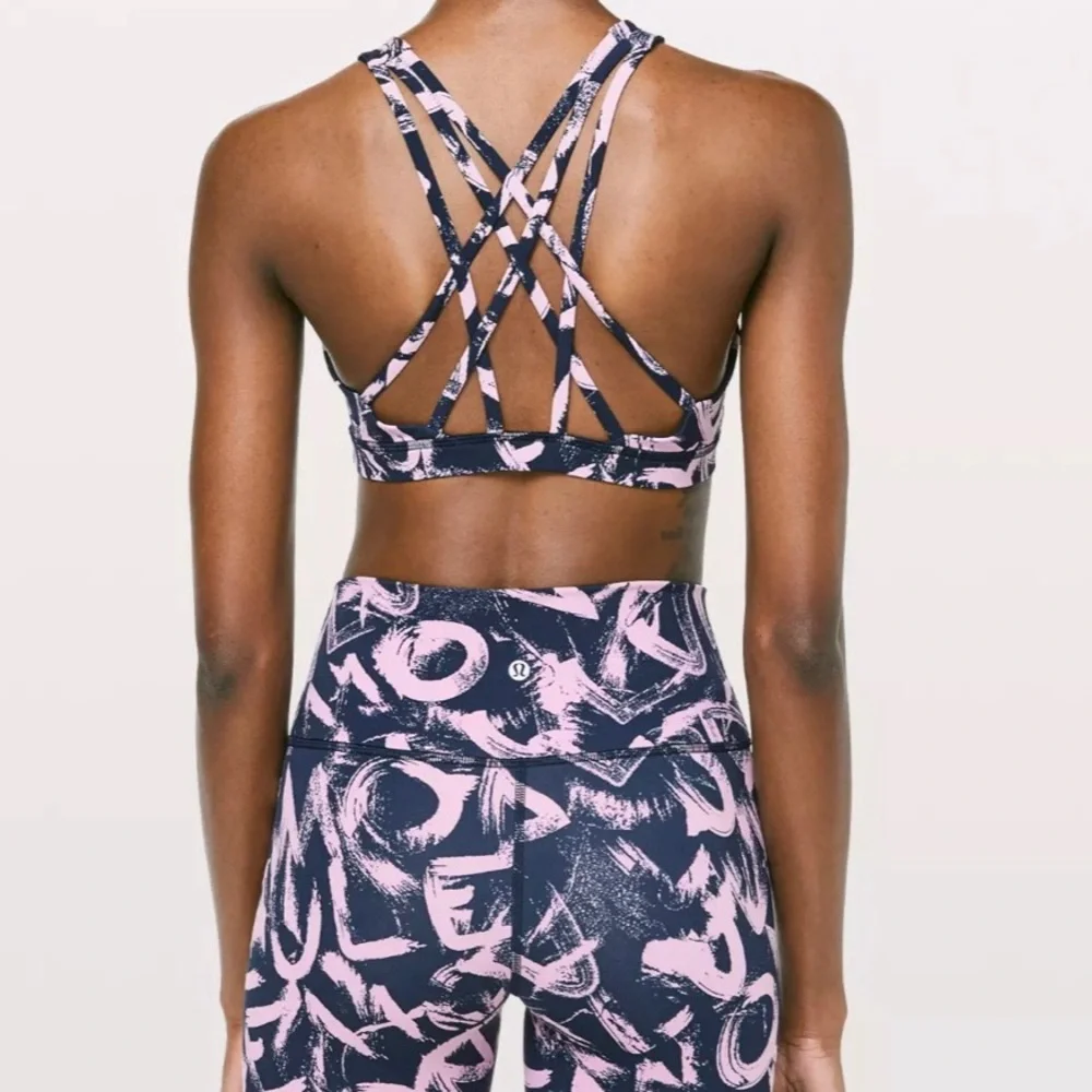 Lululemon Free To Be Serene High Neck Sports Bra Navy Blue Size 4 - Picture 1 of 6